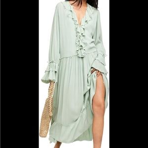 Free People Darlin Maxi Dress in Seafoam green